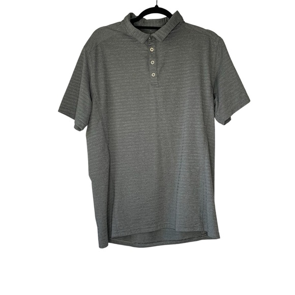 Kuhl AirKuhl gray monochromatic striped short‎ sleeve polo shirt. Size L - Picture 1 of 13
